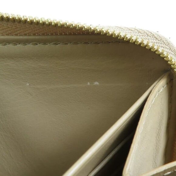 Auth CELINE Zip Around Long Wallet Gold Leather/Goldtone - Picture 13 of 15